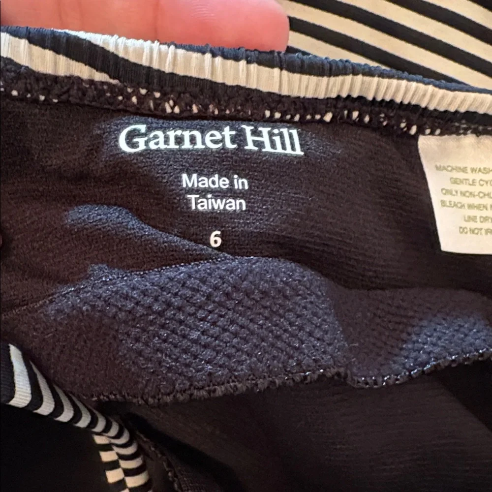 Garnet Hill striped blouson one piece swimsuit bathing suit - Picture 6 of 8